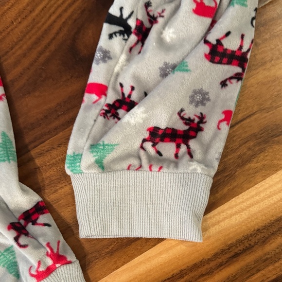 Women's Festive Reindeer Pajama Pants - Gray and Red - Picture 3 of 9